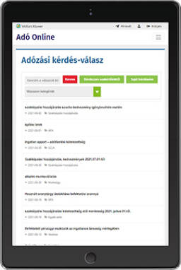 Adó Online Kérdés-Válasz online adatbázis