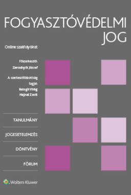 Fogyasztóvédelmi Jog online szakfolyóirat