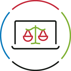 Laptopban lévő mérleg ikon